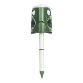 1pc Solar Ultrasonic Animal Repeller PIR Sensor Ultrasound Led Alarm Sound Solar Bird Animal Repeller With 360degree Outdoor Scare Cat Dog Mole B