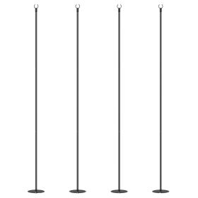 String Light Poles for Outside Hanging, Steel Lighting Stand for Patio Backyard Deck Wedding Party, 8FT, 4 Pack