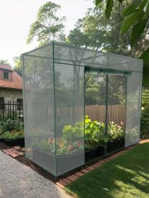 Garden Plant Netting Crop Cage for Garden Raised Bed 6.5 x 3.3 x 6 Ft Plant Cover Cage Protectors for Outdoor Plants with Frame and Zippered Door