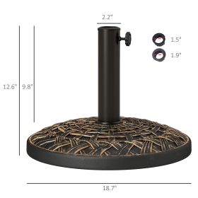 19 Patio Umbrella Base, 26 Lbs Concrete Heavy Duty Umbrella Stand, Round Patio Umbrella Holder For 1.5 1.9 Umbrella Poles For Outdoor, Lawn, Pool (Option: Bronze)