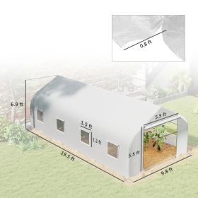 Tunnel Greenhouse Large Walk-In Warm House, Roll Up Door (Option: White)