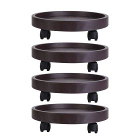 4Pcs Plant Caddy With Wheels Up To 187LBS Load Capacity Rolling Plant Stand With 4Pcs 360 Degree Swirling Wheels For Indoor Outdoor 12.8in 14in S (Option: 12.8in)