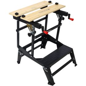 Multifunctional Workbench, Portable Foldable Workbench, Holds Up To 550 Pounds, With Adjustable Jaws, Vertical Clamping And Four Adjustable Rotat (Option: Black)