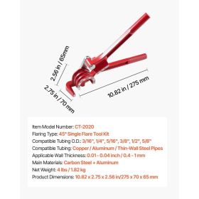 3/16" Brake Line Repair Kit, 45° Single Brake Line Flaring Tool Kit, 25FT Copper-Coated Brake Line With 20 Fittings & 2 Unions, 3-in-1 Tube Bende (Option: Black)