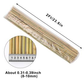 2FT,Diameter 8mm - 10mm Natural Bamboo Plant Stake, Sturdy Bamboo Poles, Durable Plant Bamboo Stake, Garden Climbing Plant Bracket 25pcs. Self-pi (Option: default)