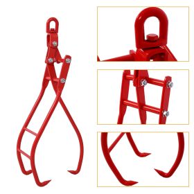 28in 3 Claw Log Grapple For Logging Tongs, Eagle Claws Design Log Lifting Tongs Log Grabs, Timber Lifting Tongs For Truck, ATV, Tractor And Skidd (Option: Red)