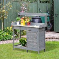 Outdoor Potting Bench Table With Removable Sink (Option: Grey 1170x250x535 mm)