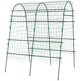 Metal Garden Trellis, Arch Trellis for Climbing Plants Outdoor, A-Frame, with Climbing Net, 57" x 66" x 81", Green (Option: Green-865x510x65 mm)