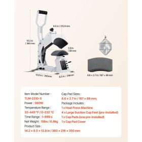 Hat Heat Press Machine, 8.5 X 4 In Large Heating Plate, With Caps Stretcher, Precise Temperature & Time Control, Heat Press For Hats And Caps, Fo (Option: Black)