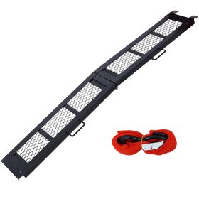 80 Steel Loading Ramp, 500LBS Capacity, Portable Motorcycle Ramp, Folding ATV Ramp For Pick Up Truck, Black, Pack Of 1 (Option: Black)