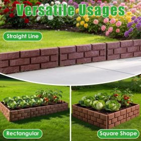 Easy Install Snap-in Garden Landscape Edging Flexible Angle Adjustable Stone Look Yard Border Fence for Garden Lawn Path Flower Bed (Option: AS  pic)