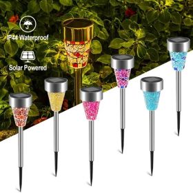 6Packs Solar Garden Lights Outdoor Solar Pathway Lights IP44 Water-resistant Landscape Lights 8Hrs Lawn Lamps For Yard Driveway Walkway (Option: Multicolor)