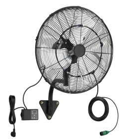 Wall Mount Fan, 20 In Wall Mounted Hanging Fan With Oscillating & Mist, Remote, IP44-rated, 3-Speed, 18h Timer, Temperature Control, Powerful For (Option: default)