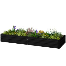 95" x 36" x 12" Galvanized Raised Garden Bed, Easy DIY and Cleaning for Growing Flowers, Herbs, Succulents, Black (Option: Black-1200x350x70 mm)