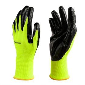 Green PU Coated Seamless Knit Grip,Smooth Grip On Palm & Fingers, Ideal For Light General Duty Work, Gardening, Landscaping, Construction, Mechan (Option: default)