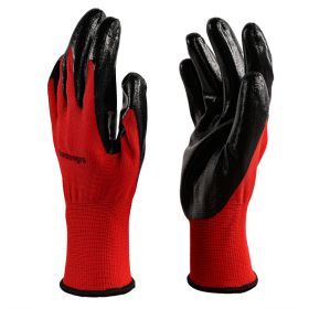 Red PU Coated Seamless Knit Grip,Smooth Grip On Palm & Fingers, Ideal For Light General Duty Work, Gardening, Landscaping, Construction, Mechanic (Option: default)