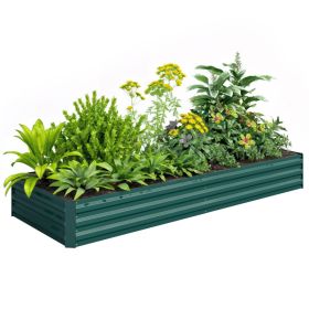 95" x 36" x 12" Galvanized Raised Garden Bed, Easy DIY and Cleaning for Growing Flowers, Herbs, Succulents, Green (Option: Green-1200x350x70 mm)