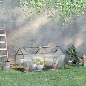 4' x 2' x 2' Portable Mini Greenhouse, Clear PVC Cover with Roll-up Zippered Windows for Indoor & Outdoor Garden (Option: 84818327)