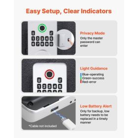 Fingerprint Door Lock, Electronic Biometric Deadbolt With Pioneering Easy-Grip Design, Auto Locking, One-Time Code, Anti-Peeking Password, Keyles (Option: Black)