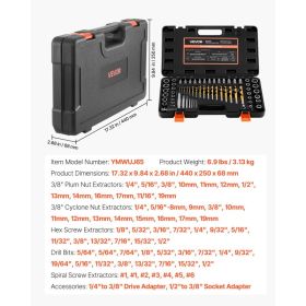 Screw Extractor Set With Drill Bits, 65 Pieces, Easy Out Nut Bolt Extractors And Drill Bits, With Adapters, Solid Storage Case, Cr-Mo Steel For R (Option: Black)