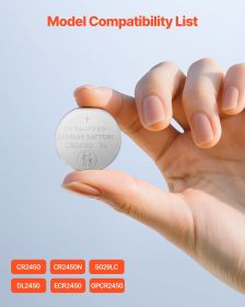 CR2450 Lithium Battery, 20 Count (Pack Of 4) Lithium Coin Battery, Non-Mercury And Anti-Swallow Designed, Long Lasting 3V CR 2450 Cell Batteries, (Option: Silver)