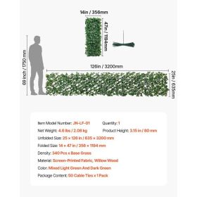Expandable Fence Privacy Screen, 25 X 126 In Expand Artificial Plant Wall, Realistic Artificial Ivy Panel With 50 Zip Ties, Decorative Faux Green (Option: Black)