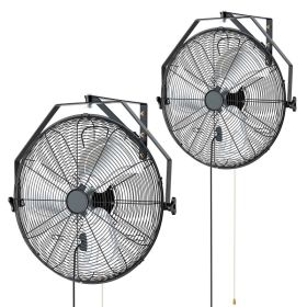 Wall Mount Fan, 20 In Wall Mounted Hanging Fan, 3-Speed, Long Airflow Distance, Adjustable Rotation Angle, Mechanical Control, Powerful For Indus (Option: default)