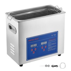 Ultrasonic Cleaner 6L-Class Capacity Ultrasonic Parts Cleaner 40kHz, Digital Time And Temp Control, Stainless Steel Ultra Sonic Cleaning Machine (Option: default)