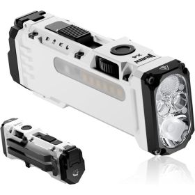 WHITE X4 EDC Compact Flashlight With RGB Light 1500 Lumens Mini Tactical Flashlight With Clip, Small Handheld Flashlight For Camping,Emergency,Ni (Option: default)