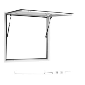 Concession Window 36x36 In Aluminum Alloy Frame Service Window, For Food Truck, Up To 85 Degrees Stand Serving With Awning Door And Drag Hook, Ra (Option: default)