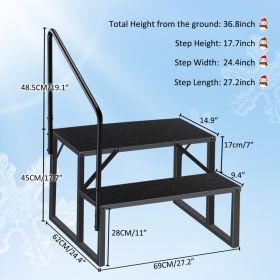 2-level Ladder With Handrails, Above Ground Swimming Pool Ladder, RV Ladder With Anti Slip Board And 660 Pound Carrying Capacity TEMU Can Only Be (Option: default)