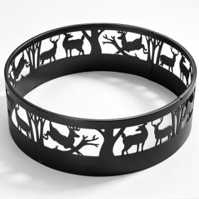 40in Fire Ring, Elk Pattern, Round, Iron (Option: 35119522)