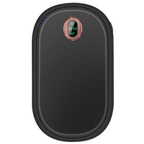 Black-Pink Color Options -- 1Pc Rechargeable Hand Warmer Electric Hand Heater Portable Reusable Pocket Warmer Power Bank With Digital Display 2 L (Option: Black)