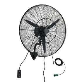 Wall Mount Fan, 30 In Wall Mounted Hanging Fan With Oscillating & Mist, IP44-rated, 3-Speed, Powerful Air Reach, Mechanical Control, Long Airflow (Option: default)