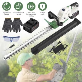 Cordless Grass Trimmer with 20000 RPM Motor, 2600mAh Battery, Dual-Action Steel Blade Hedge Trimmer,Anti-Splash Baffle & Safety Goggles for Bushe (Option: Default title)