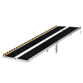 Portable Wheelchair Ramp, 8FT, Non-Slip Aluminum Folding Handicap Ramp For Wheelchair, 800 Lbs Capacity, Door Threshold Ramps For Home Steps, Sta (Option: default)