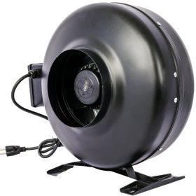 6-Inch 412 CFM Inline Duct Fan Air Circulation Vent Blower For Hydroponics, Basements, And Kitchens (Option: Black)