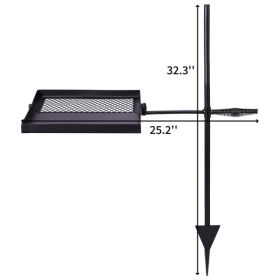 Folding Swivel Campfire Grill, Portable Cooking Grate Over Fire Pit, Lightweight Grate & Camp Fire Rack With Carrying Bag For Outdoor Camping BBQ (Option: default)