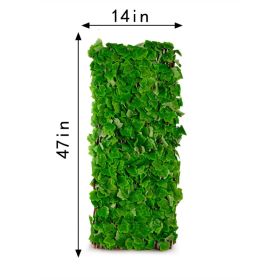 Expandable Greenery Trellis For Balcony 47X14Inch Faux Ivy Privacy Screen Real Wood Frame Adjusts Easily And PE Leaves Rinse Clean After Outdoor (Option: default)