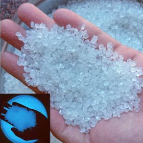 2000pcs/bag Glow In Dark Artificial Stone Gardening Aquarium Landscape Fluorescent Small Stone Vase Hourglass Luminous Sand Fluorescent Particles (Color: White, size: 2000pcs/bag)