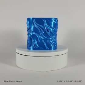 Flowing Textured Planter | Sculptural Accent for Your Space (Color: Blue Glaze, size: large)