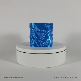 Flowing Textured Planter | Sculptural Accent for Your Space (Color: Blue Glaze, size: medium)