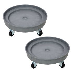 30 Gallon And 55 Gallon Heavy Duty Plastic Drum Dolly Durable Plastic Drum Cart 900 Lb. Capacity Barrel Dolly With 5 Swivel Casters Wheel ,2pcs S (Option: Gray)