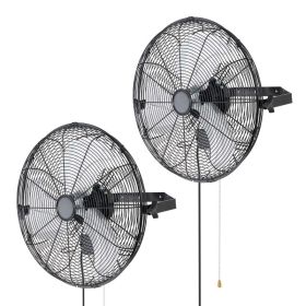 Wall Mount Fan, 18 In Wall Mounted Hanging Fan, 3-Speed, Long Airflow Distance, Adjustable Rotation Angle, Mechanical Control, Powerful For Indus (Option: default)