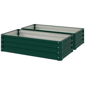 Galvanized Raised Garden Bed, 4' x 2' x 1' Metal Planter Box, for Growing Vegetables, Flowers, Herbs, Succulents, Green (Option: Green-720x350x60 mm)