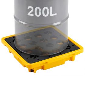 Spill Containment Pallet, 1 Drum Low Profile Spill Containment Modular Platform, 11.4 Gallon Sump, 1543 Lbs Load Capacity, Heavy-Duty Polyethylen (Option: default)