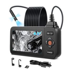 Triple Lens Endoscope With Light, 4.5 HD IPS Screen Industrial Borescope Camera, 8  2 Lights, 8X Zoom, IP67 Waterproof Inspection Snake Camera Fo (Option: default)