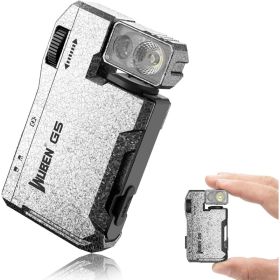 ICECRACK G5 Rechargeable EDC Flashlight, Mini Flat Bright Small Flashlight 400 Lumens Dual Light Source LED Flashlight With RGB, Magnetic Mini Br (Option: default)