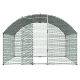 Large Metal Chicken Coop 9.8x6.6x6.6 Ft Walk-in Chicken Run House, Doom Roof Hen House Enclosure With Cover And Security Lock, Outdoor Duck Rabbi (Option: default)