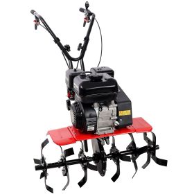 Heavy Duty Power Tiller, 7HP Gas Engine 212CC, 6 Blades 32.5 Wide And 10 Deep Cultivator - Garden Soil Prep For Planters And Vegetable Beds And M (Option: Black)